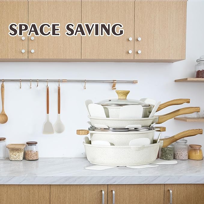 SENSARTE Nonstick Ceramic Cookware Set 13-Piece, Healthy Pots and Pans Set - Image 7