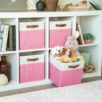 OrganiHaus 11x11 Fabric Cubes Storage Bins Set of 4, Foldable Collapsible - Image 3