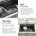KRAUS Forteza 33-inch Drop In/Undermount Single Bowl Granite Kitchen Sink in - Image 7