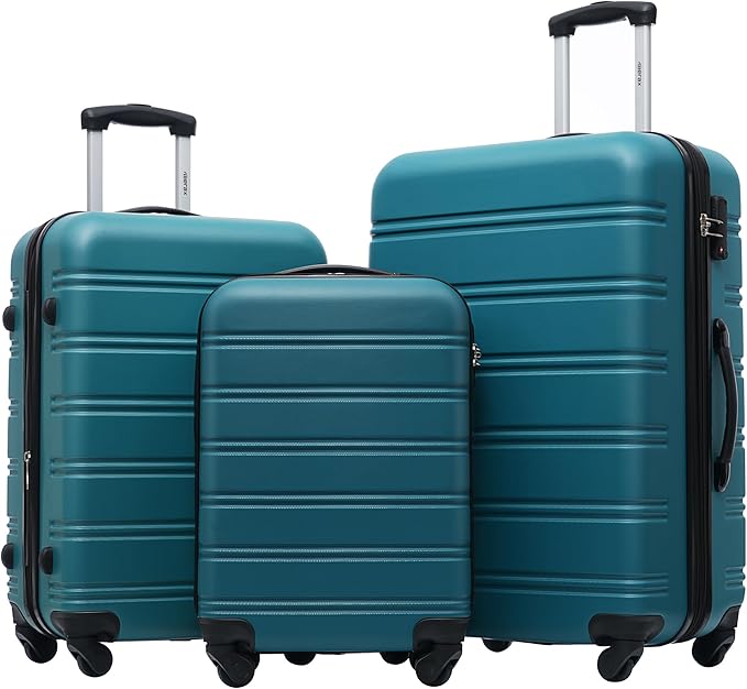 Merax Luggage Sets of 3 Piece Carry on Suitcase Airline Approved, Hard Case by Merax
