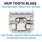 Skip Tooth 7 Wide Blade Dog Grooming Cuts Length 1/8" - 3.2mm Japanese Carbon Steel 7 Skip Tooth Blade Dog Grooming | 7W Clipper Blade (B7W)