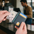 Buffway Slim Minimalist Front Pocket RFID Blocking Leather Wallets - Image 6