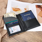 Polare Napa Leather Passport Holder RFID Blocking Travel Bifold Wallet Passport - Image 3