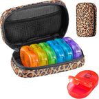 Serfeymi Weekly Travel Pill Organizer 2 Times A Day AM PM Upgraded Rainbow Pill by Serfeymi