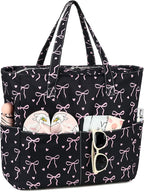 LEDAOU Large Beach Tote Bag Women Waterproof Sandproof Zipper Beach Tote Bag - Image 3