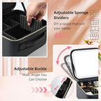 Travel Makeup Bag with LED Mirror – Waterproof Cosmetic Train Case with - Image 5