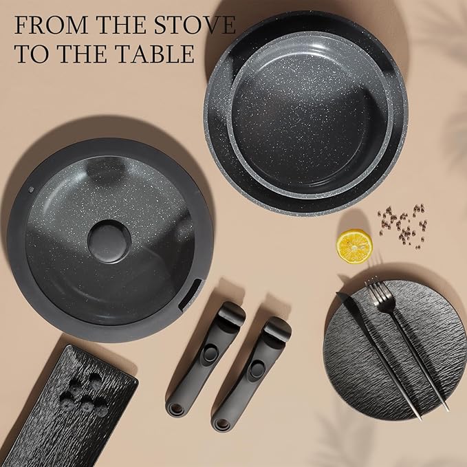 GiPP Ceramic Pots and Pans Set Non Stick, 11 Piece Nonstick Detachable Handle - Image 9