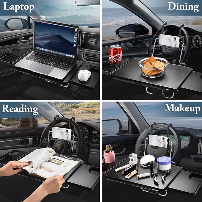 2-in-1 Car Steering Wheel Tray & Back Seat Table - Image 3