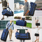 Rolling Duffle Bag with Wheels, 86L 30”Folding Duffle Backpack with 2 Wheels - Image 7