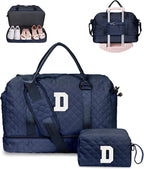 Initial Duffle With Shoe Compartment, Personalized Weekender, Monogram by Vogewood