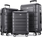 SHOWKOO Luggage Sets Expandable PC+ABS Durable Suitcase Double Wheels TSA Lock by SHOWKOO