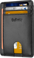 Buffway Slim Minimalist Front Pocket RFID Blocking Leather Wallets by Buffway