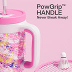 POWCAN 40 oz Tumbler with Handle, 2-in-1 Straw and Sip Lid, Dishwasher Safe - Image 3