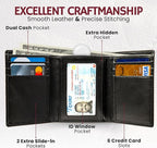 BULL GUARD Genuine Nappa Leather Trifold Wallet - Image 5