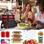 Insulated Lunch Bag Women & Men | Large Adult Lunch Box | Double-Layer Reusable - Image 5