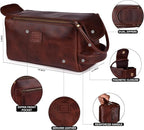 LEATHER VILLAGE Premium Leather Travel Toiletry Bag - Image 5