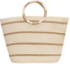 Beach Bags for Women Straw Tote Bag Summer Beach Bag Large Woven Straw Tote for by TOFUNTOY