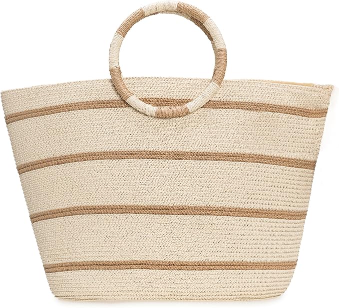 Beach Bags for Women Straw Tote Bag Summer Beach Bag Large Woven Straw Tote for by TOFUNTOY