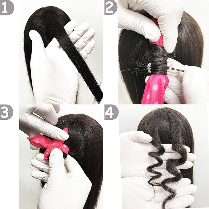 Aimin Soft Curlers for Overnight Heatless Curls, No Heat Foam Rollers for Long Hair, Satin Sponge Curlers (30 pcs, pink)