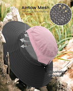 FURTALK Womens Sun Hat with Ponytail Hole Beach Hiking Summer Wide Brim UPF 80+ - Image 3