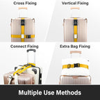 Luggage Straps, 2 Pack Adjustable Heavy Duty Cross Suitcase Straps - Image 5