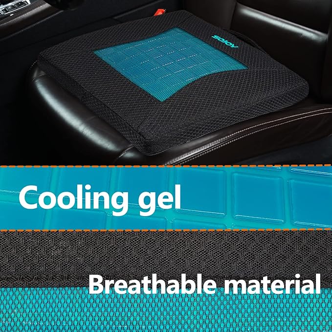 Sojoy Gel Seat Cushion, Portable Memory Foam Chair Seat Cushion - Image 4