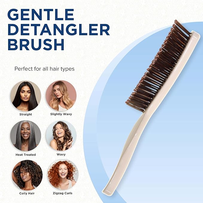 Giorgio Gentle Detangler Brush for Men - Dual Length Bristles for Fine and Thick Hair, Scalp Massager, and Travel Detangling Brush for All Hair Types