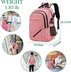 FENGDONG Large Laptop Backpack 17.3 inch Durable Waterproof Travel College - Image 2