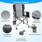 Camping Chair for Adults Heavy Duty Outdoor Patio Lawn Chairs Portable Support - Image 6