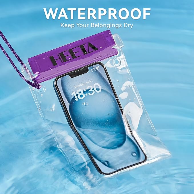 HEETA 5-Pack Clear Waterproof Dry Bag, Water Tight Cases Pouch Dry Bags - Image 2