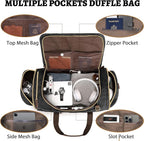 60L Duffle Bag for Men, Nomad Waxed Canvas Travel Duffel Bag Vintage Genuine - Image 4