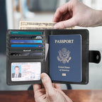 Polare Luxury RFID Blocking Leather Passport Holder Travel Wallet - Image 2
