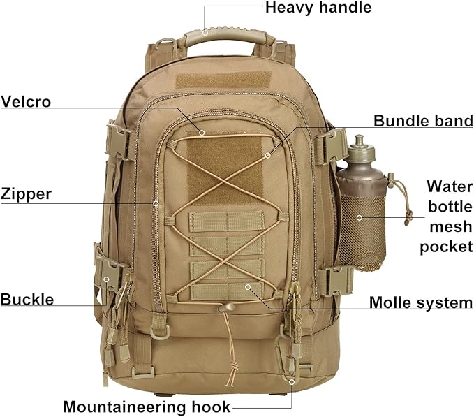 Large Tactical Backpack for Men Military Backpack - Image 4