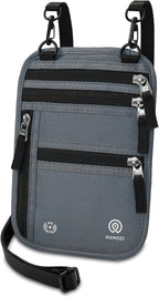 Neck Wallet – Travel Pouch and RFID Blocking Passport Holder by HANOZI