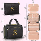 Gifts for Women, Initial Toiletry Makeup Bag Hanging Cosmetic Organizer - Image 2