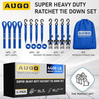 AUGO Heavy Duty Ratchet Straps & Soft Loops – Pack of 4 Extra Strong 1.5” by - Image 4
