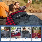 Double Sleeping Bag for Adults Machine Washable 2 Person Camping Sleeping Bag - Image 8