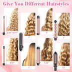 Ufree 7-in-1 Curling Iron Set with Interchangeable Ceramic Barrels, Curling Wand Set with Thermal Brush, Hair Straightener and Wand Curling Iron, Versatile Styling Hair Curlers Set, Gifts for Women
