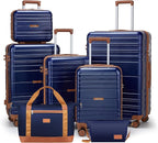 Luggage Sets with spinner wheels, PC+ABS Hard Shell Travel Luggage, Lightweight by Unknown