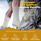 FOOTPLUS Hiking Copper Compression Socks, Unisex Cushioned Sole Arch Support - Image 2