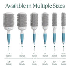 Round Brush for Blow Drying - Extra Small Ceramic Thermal Ionic Roller Brush for Sleek, Salon Blowout - Lightweight Round Hair Brush for Precise Styling and Manageable Hair (Bristle 1.7in, Barrel 1in)