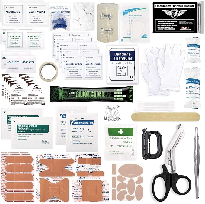 Everlit 180 Pieces Tactical First Aid Kit IFAK Molle EMT Pouch Outdoor Camping - Image 5
