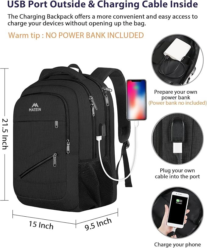 MATEIN 18.4 Inch Laptop School Backpack 50 L, Extra Large Anti Theft Carryon - Image 4