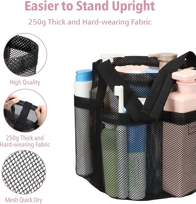F-color Mesh Shower Caddy Portable, Shower Basket Tote - Image 6