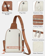FADEON Large Sling Bag for Women, Leather Crossbody Purse Designer Anti Theft - Image 6