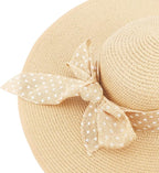 DRESHOW Beach Hats for Women Big Straw Wide Brim Summer Hat Floppy Foldable - Image 6