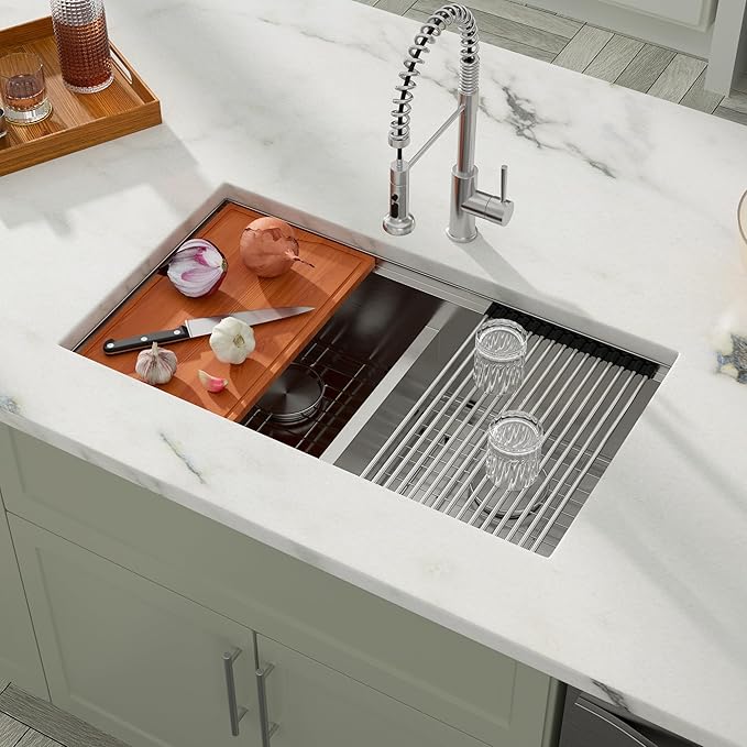 Dcolora 36 Inch Large Double Bowl Low-Divide Kitchen Sink Undermount 16 Gauge - Image 3