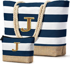 Becokan Beach Bag Initial Beach Tote by BecokanBeachBagSpecialist