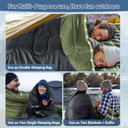 Double Sleeping Bag for Adults Machine Washable 2 Person Camping Sleeping Bag - Image 4
