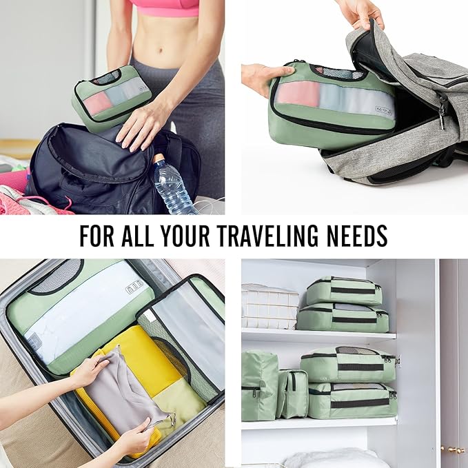Veken 8 Set Packing Cubes for Travel Essentials, Suitcase Organizer Bags in 4 - Image 7